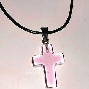 Pink Cross Pendant Necklace